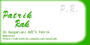 patrik rak business card